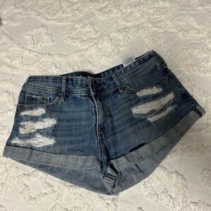 Hollister Blue Distressed Jean Shorts